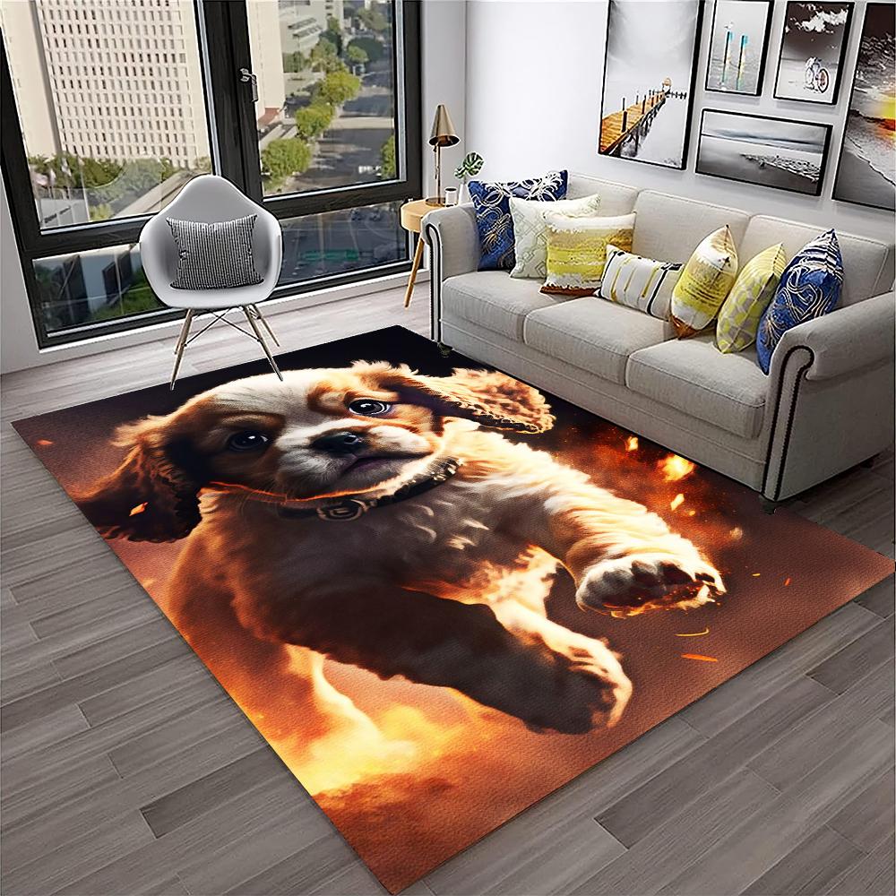 Süßer Hund Samojede, Chihuahua, Zwergspitz, Husky Cartoon Teppich für Zuhause Wohnzimmer Schlafzimmer Sofa Fußmatte Dekoration, Kinder Rutschfest