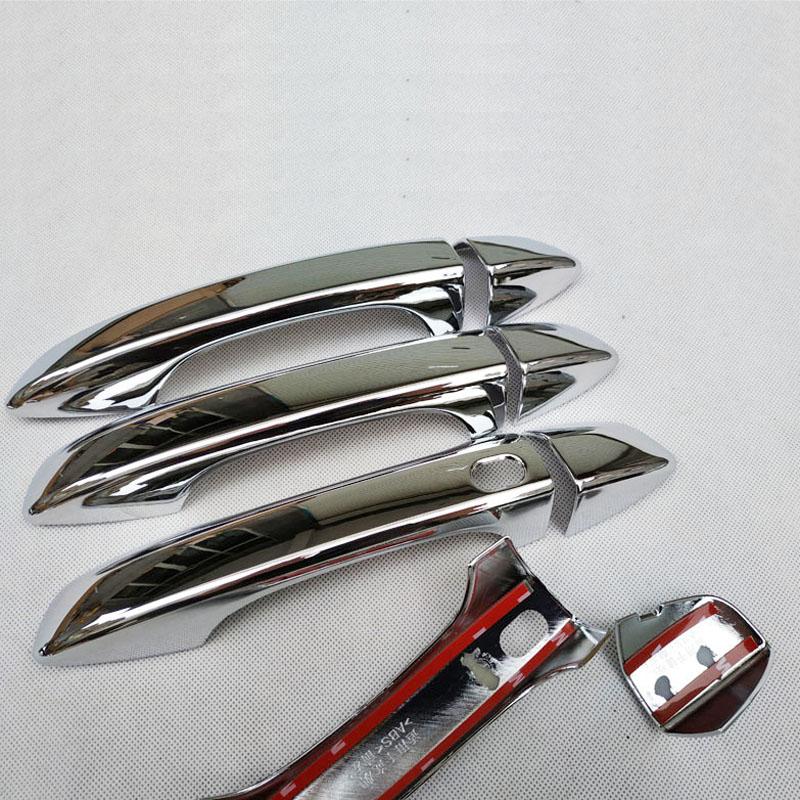 Para Volkswagen New Tiguan MK2 2017 2018 Capa Cromada da Maçaneta da Porta Adesivos de Estilo de Carro Acessórios e Peças Automotivas 8