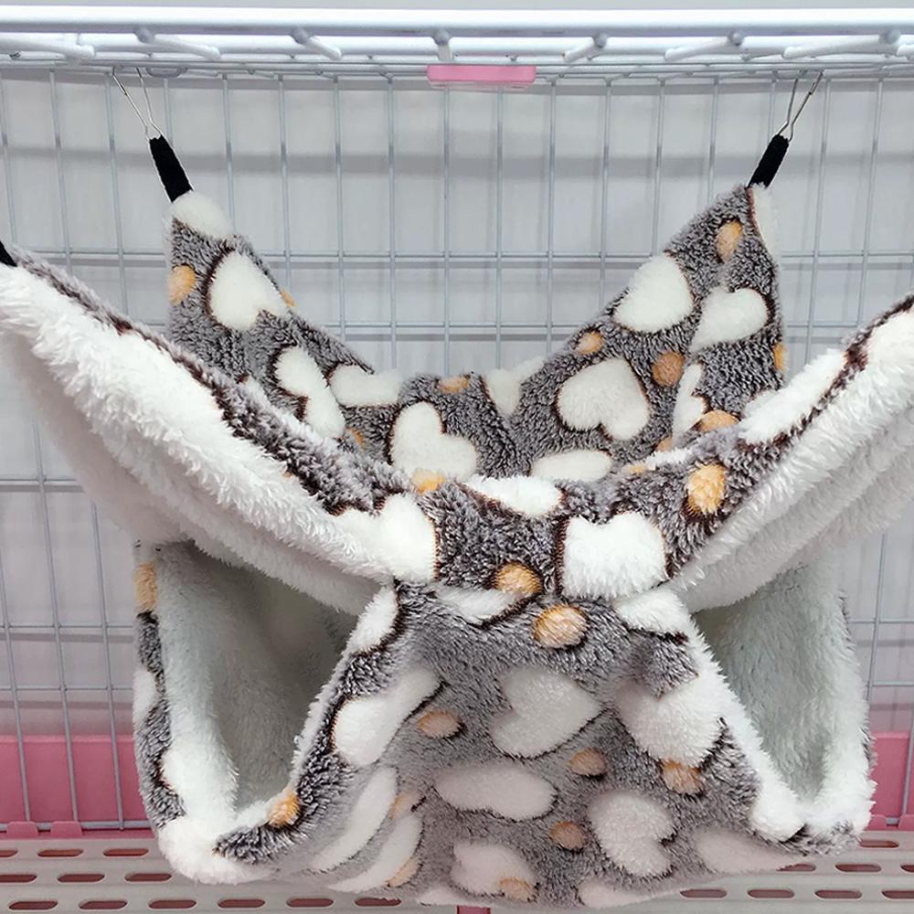 NEW Hammock For Rats Double Thick Plush Warm Bed For Hamster Nest Hanging Hamster House Beds Tr E5N4