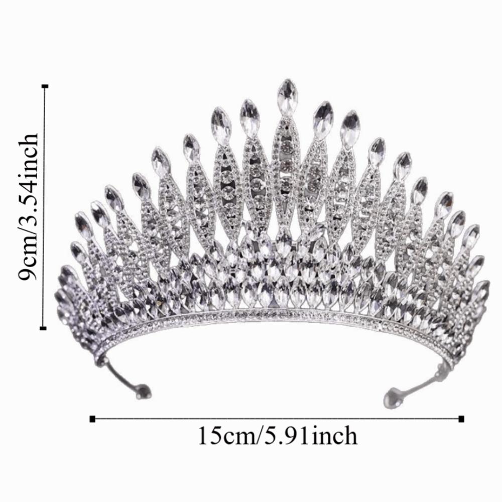 Luxury Zinc Zinc Alloy Princess Crown Sparkling Rhinestone Diadem Girls Party Headbands  Stage Performances