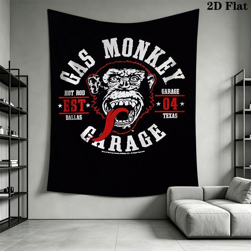 Gas Monkey Garage Pattern Home Decor Tapestry, Wall Hanging, Decorative RV Wall Cloth.DGT0925228