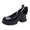 Mode Vintage Mary Jane Damen Schuhe Frühling Sommer 2024 Neue Designer Schleife Absatz Französisches Leder Plateau Schuhe Loafers Damen