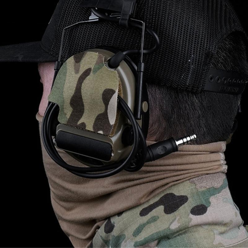2Pcs Camouflage Earmuff Sticker Camouflage Tape Sticker Headphone Sticker Patches Outdoor Headphone Cover Earmuff Cover