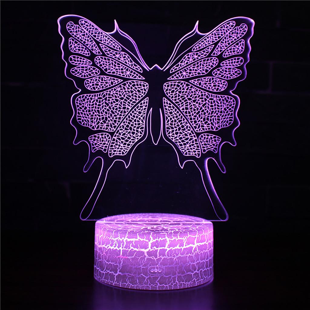 Butterfly LED Night Light Colorful 16 Colors Remote Control 3D Desk Lamp Gift
