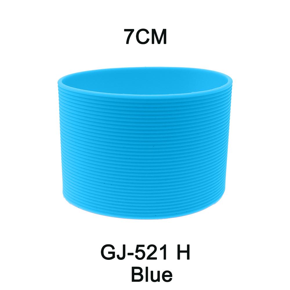 1Pc 27G 7cm 16 Colour Soft Silicone Heat Insulated Cup Sleeve Antiskid Grain Stripes Non-slip Wraps Glass Odorless Anti Slip