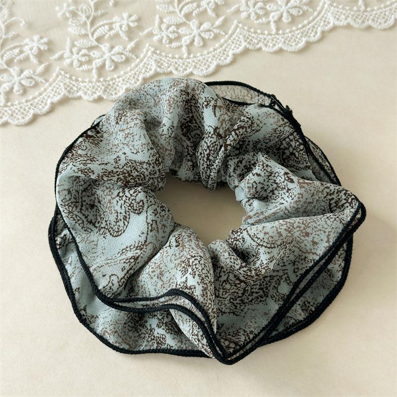

Vintage Lace Hair Ring With Ribbon Bows Romantic Cottagecore Style Women Headwear Elegant Accessory For Dates And Weddings Printed Dk.Green