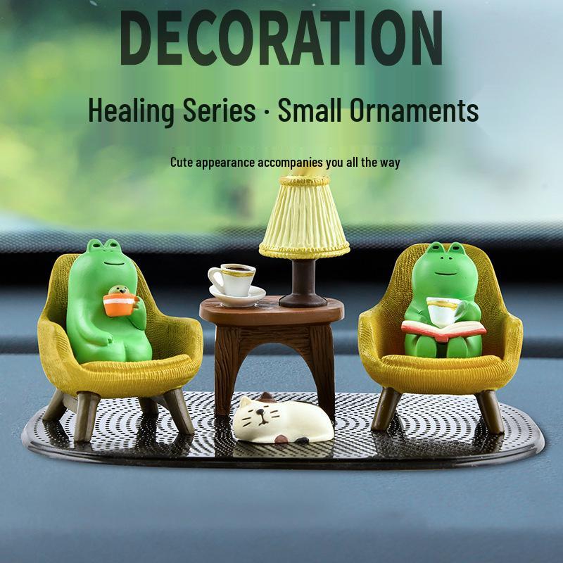 Zakka Żaba Uzdrowicielska Ozdoby Samochodowe: Urocza dekoracja wnętrza do domu, biura lub samochodu