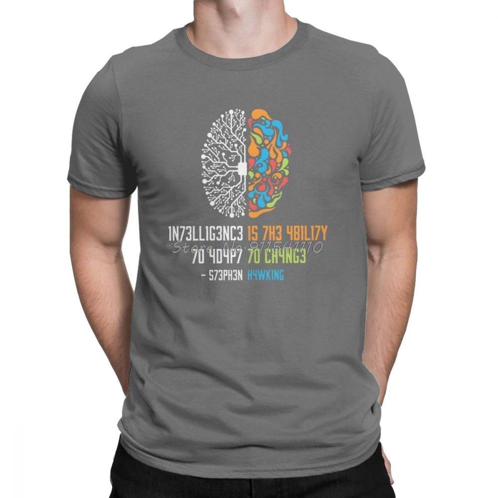 Summer Cotton T-Shirt Intelligence Men T Shirt Intelligence Is The Ability To Adapt To Change Vintage Science Slogan TShirt