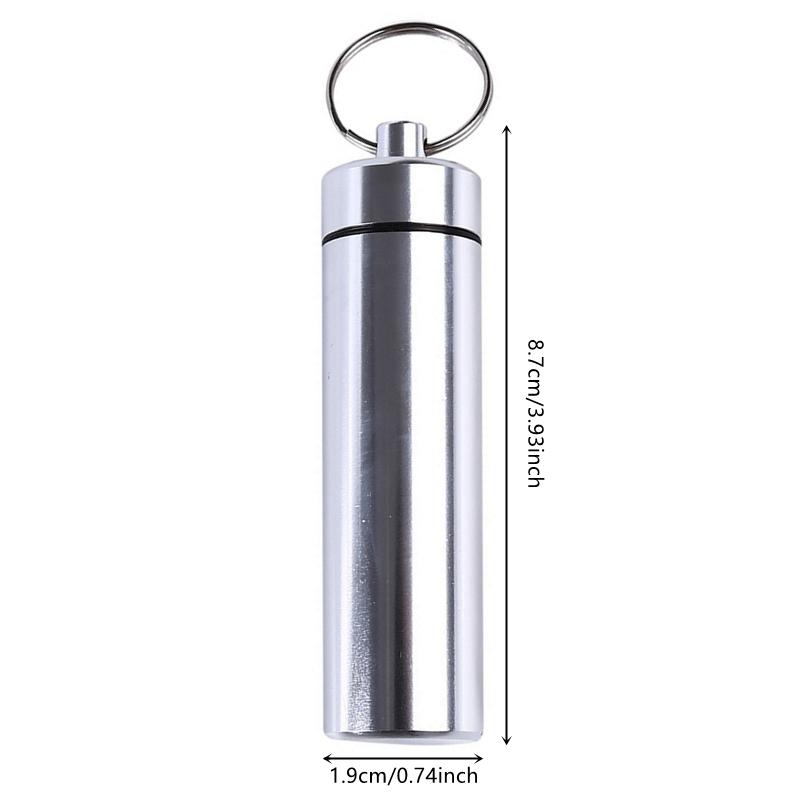 Aluminum Alloy Airtight Pill Container Bottle Portable Outdoor EDC Single Chamber Capsule Holder Waterproof Medicine Case Box