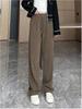 Women's High-Waisted Velvet Straight-Leg Pants - Fleece-Lined, Slimming, and Versatile for Autumn and Winter