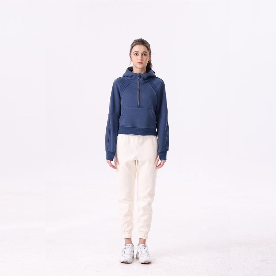 SWIFT SPEED Damen Slim Fit Fleece Yoga & Fitness Half-Zip Hoodie