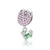 925 Silver Pink Doll Princess Pink Square Box Charm Pendant Beads Fit Charm Bracelet Women Jewelry Making