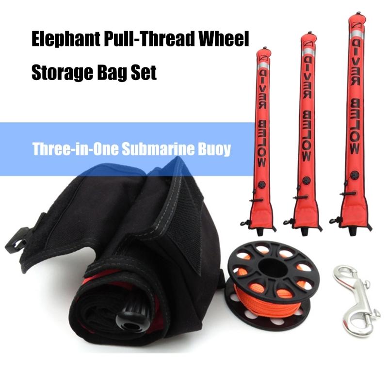 Surfaces Marker Buoys and Dives Reel Set Open Bottom Safety Inflatable Dives Float with Reel Storage Bag Easy To Use