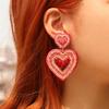 Handmade Beaded Romantic Love Earrings - European & American Style for Ladies