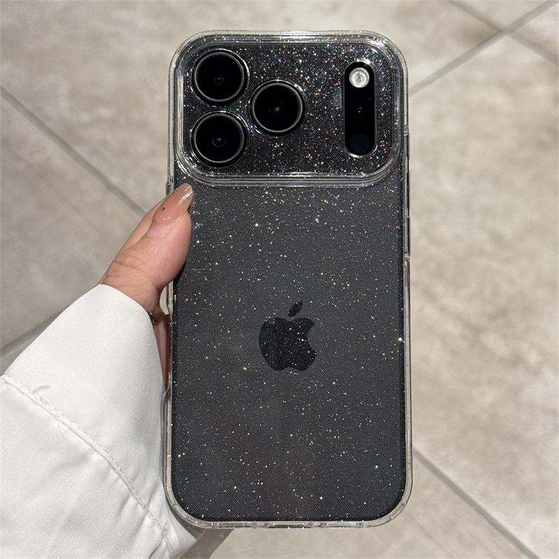 Luxury Bling Glitter Silicone Clear Phone Case For iPhone 17 Air 17Pro 16 15 14 Plus 13 12 17 Pro Max Transparent Soft TPU Cover