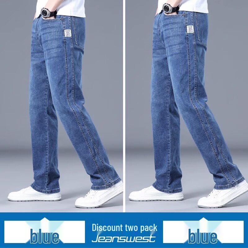 Luoz Men's Summer Loose Straight Stretch Jeans