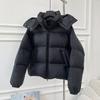 Down Jacket Without Weight, Winter New Puff Bread Down Jacket Women's Short Hooded White Duck Down