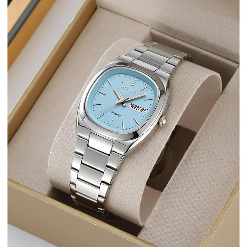 SKMEI Elegant Women Wristwatch Waterproof Luminous Calendar Ladies Watch Square Stainless Steel Quartz Women's Watches