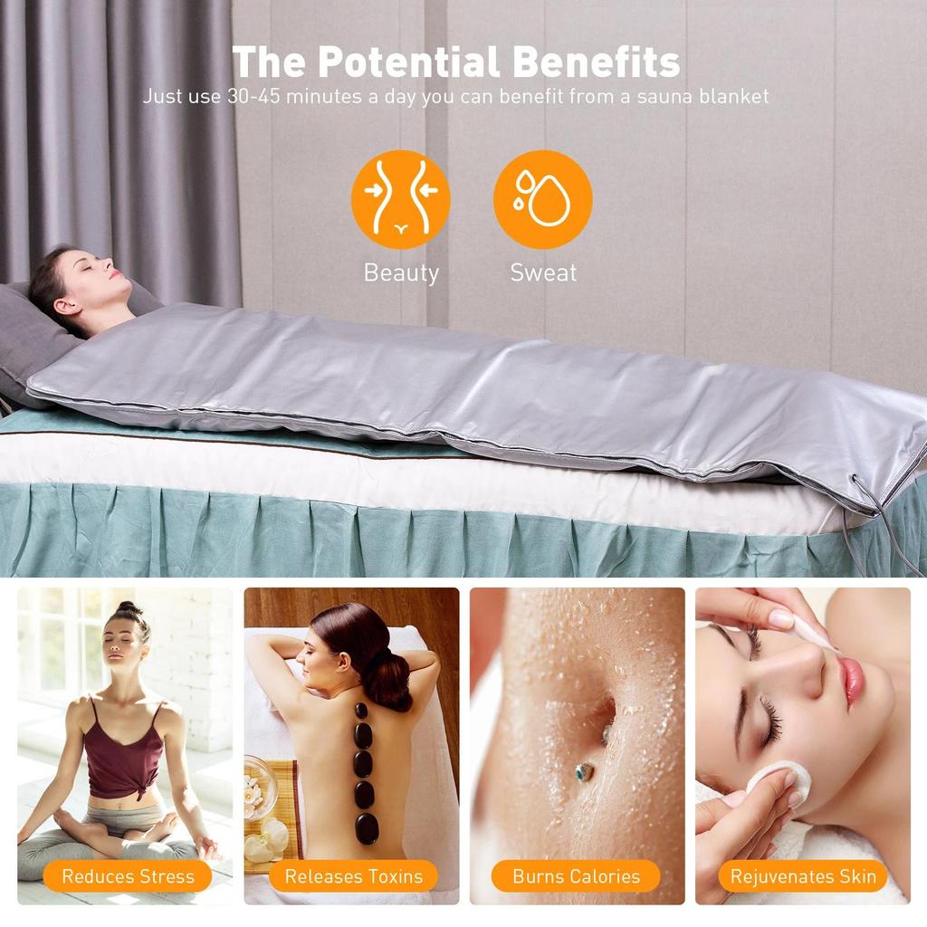 Tragbare Saunadecke für Heim-SPA, Ganzkörper-Entgiftung und Gewichtsverlust Schweißdecke mit einstellbarer Temperaturregelung und Entspannungsanwendung