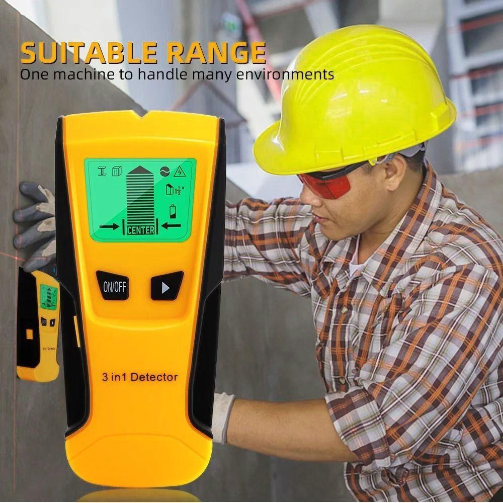 LCD Display AC Voltage Live Wire Detector 3 In 1 Wall Stud Finder Industrial