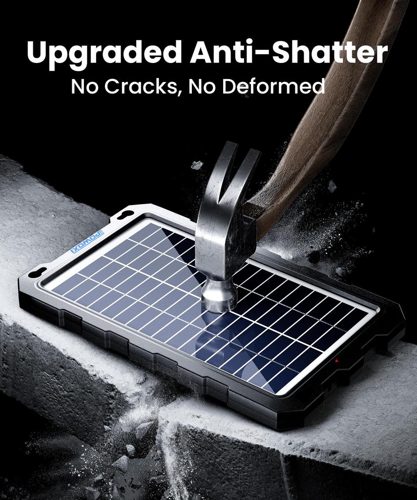 POWOXI Upgraded Solar Trickle Charger 12V Portable Waterproof Solar Panel Trickle Charging Kit for Marine and More 7.5W Maintainer, Cars, Automobiles,