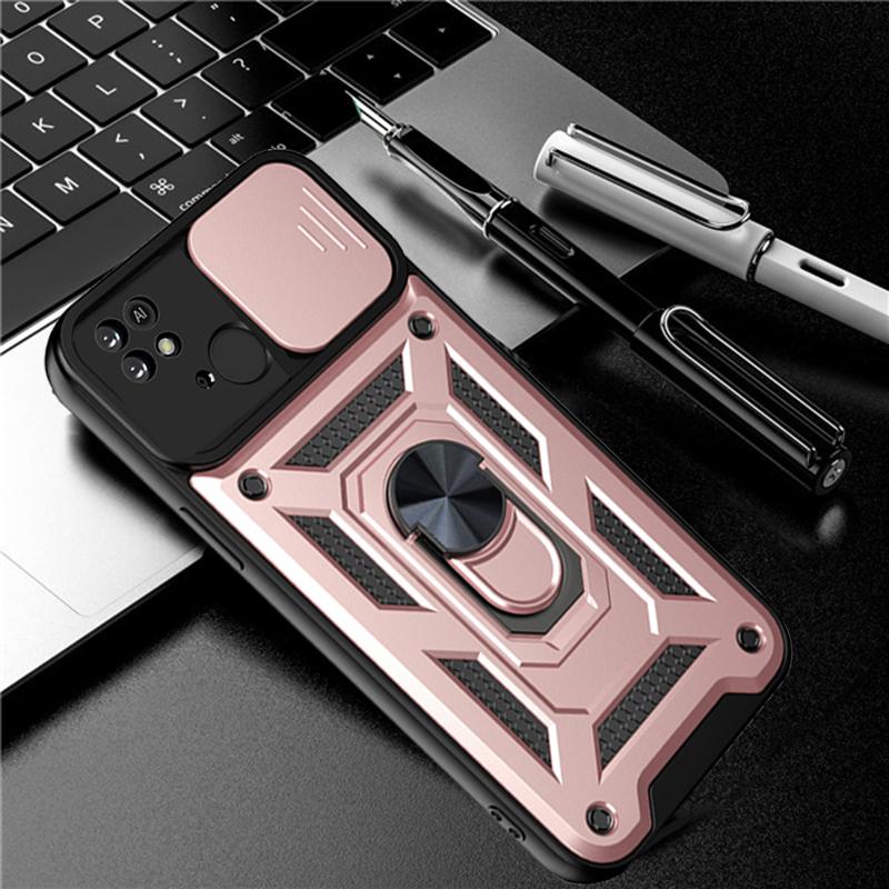 Põrutuskindel liugkaamera objektiivi kaitseümbris Xiaomi Redmi 10C 9T 9A 9C Note 11 10 9 Pro 11S 10S 9S Mi 12 Poco M4 M3 Pro X3 NFC rõnga aluse kate jaoks