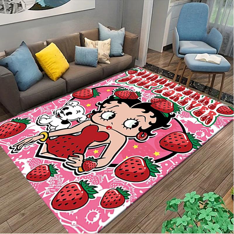 1pc Office Printed Area Carpet, Betty Boop Rug, Home Sofa Chair Mat For Christmas and Halloween Décor