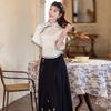 Vintage-Inspired Modern Cheongsam Dress Set Women 2026 Long Sleeve Stand Collar Midi Length With Side Slit