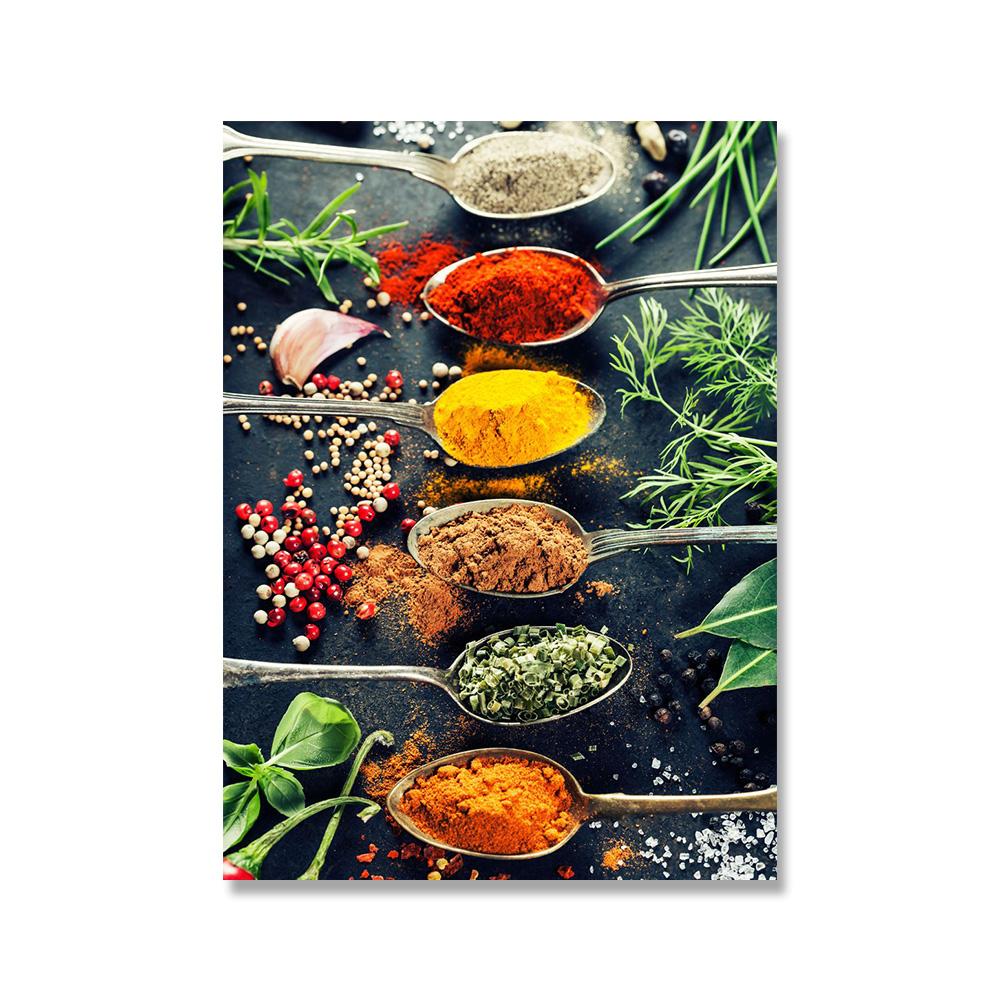 

Кухонные зерна, специи, ложка, перец, еда, фотографии, настенная живопись, холст, живопись, постеры для современного Hoem, кухонная настенная роспись Cuadros 21x30cm No Framed