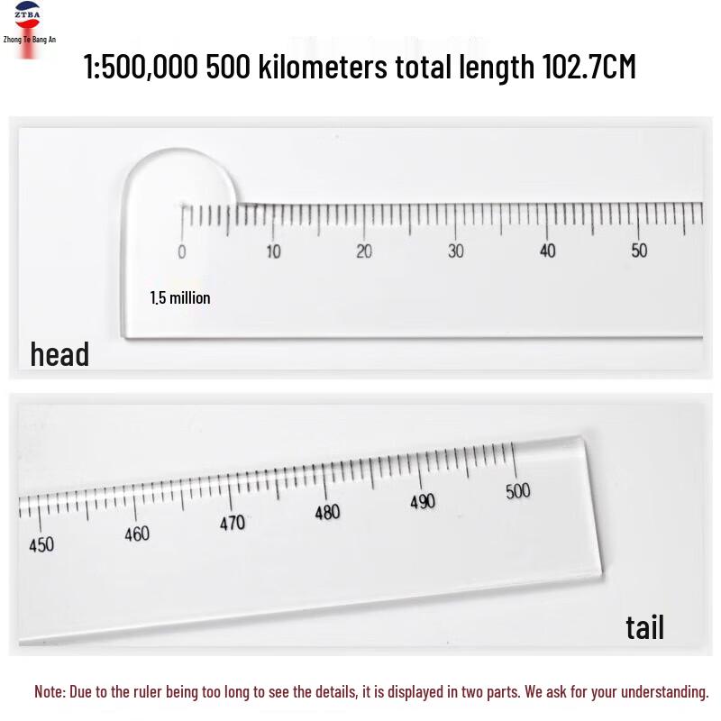 Zhongtebang an Multi-Function Map Plotting Ruler 102.7 cm