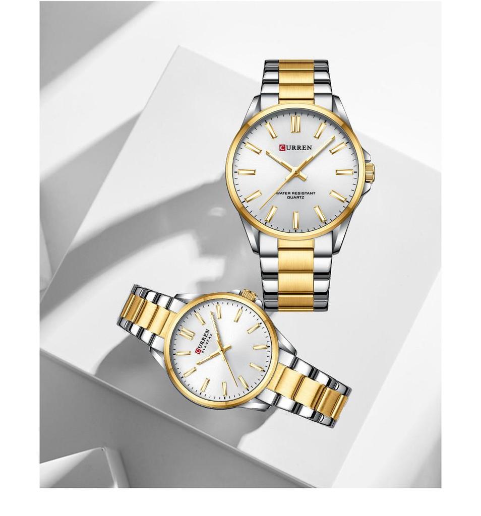 Curren Kairui 9090: Herren-Stahlarmbanduhr & Damen-Quarz-Business-Uhren-Set.