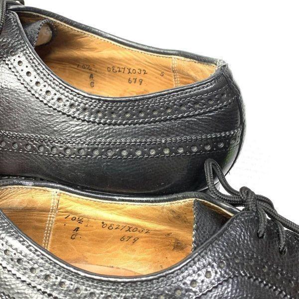 Vintage ALDEN Size 10.5A C 27.5 28.0cm Wingtip Dress Shoes Black(USED)