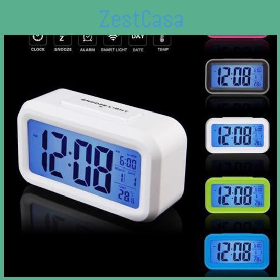 Led Alarm Lcd Clock Display Time Digital Talking Voice Prompt Thermometer Multi Function