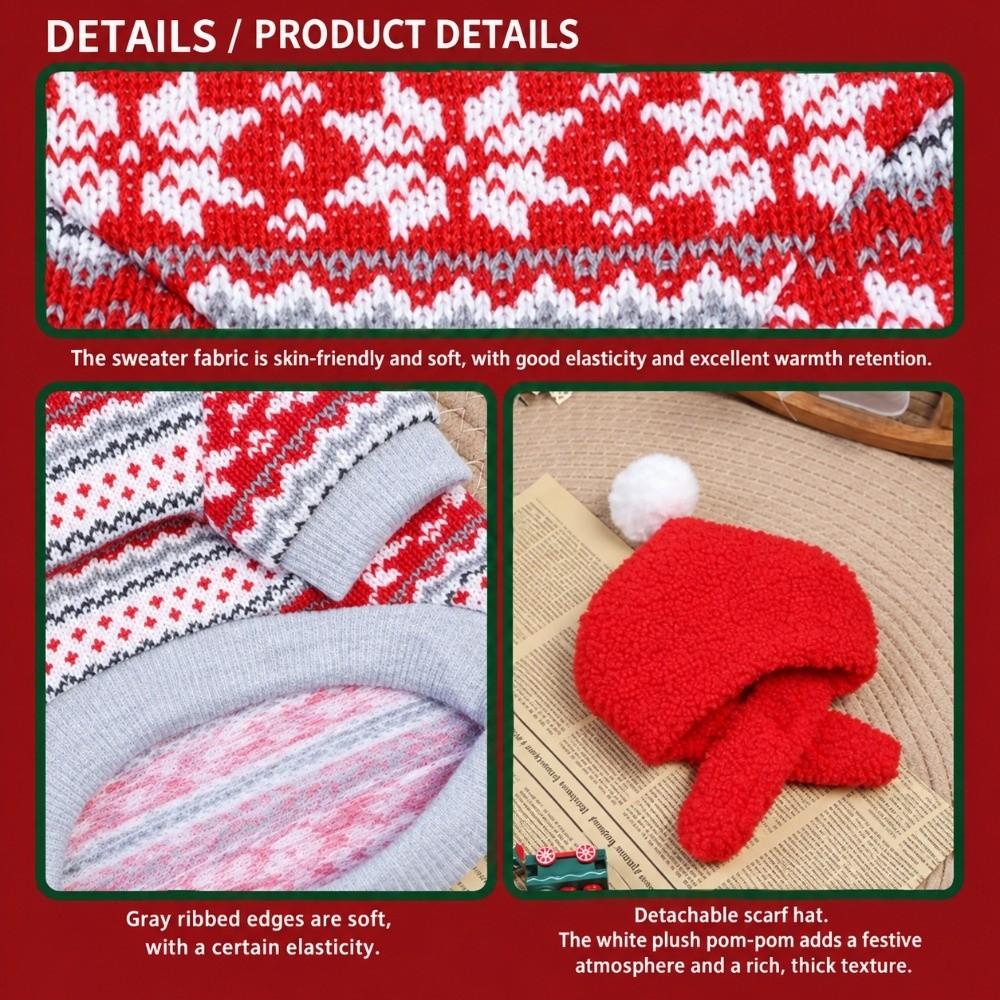 Pet Clothing Dog Christmas Sweater Thick-Warmed Knitted Pullover for Small Medium Dog