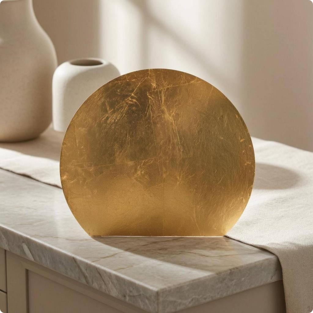 Metal Decorative Plate Flat Golden Base Foil