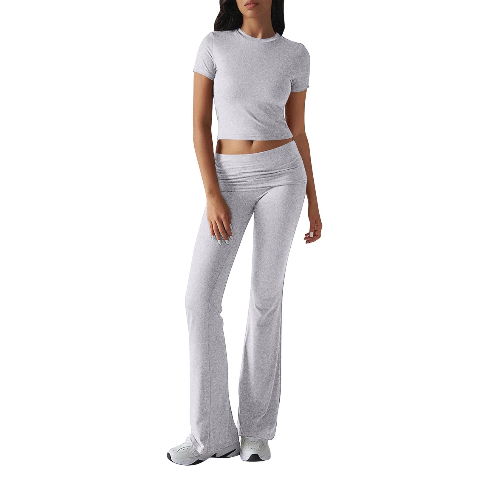

Women s Color Casual Top And Pants Fashion Two-piece Set XS