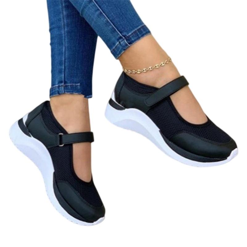 Trendy Hollow Out Women's Shoes With Magic Stickers And Thick Soles