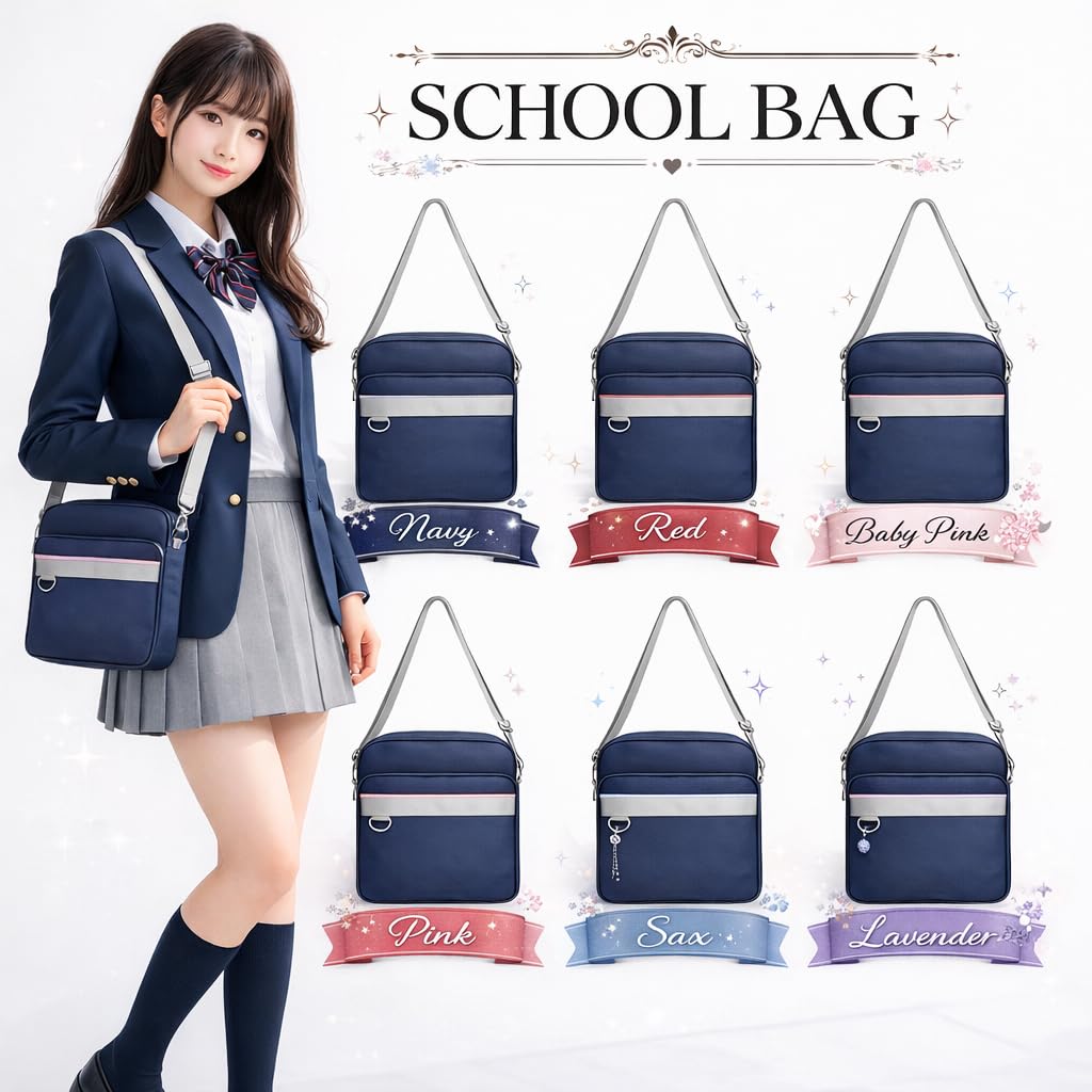 SCHOOL HERO School Bag (Perfect for Commuting to School Stylish and Durable Nylon Bag for A4 Size) Compact Sub-Bag, Shoulder Bag, Boston Bag for
