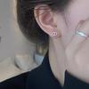 Pig nose stud earrings women's 8-type CD letter earrings light luxury ins niche simple hollow smooth Japanese character plain ring earrings