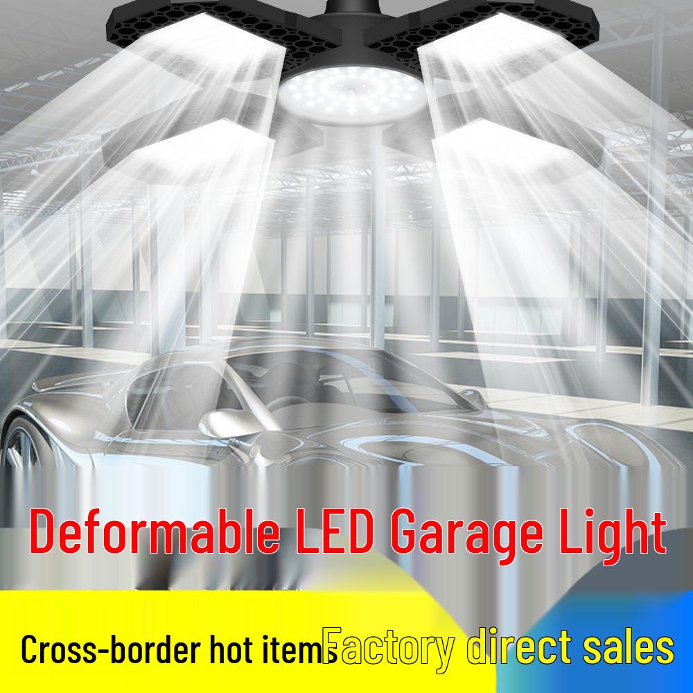 

Деформируемый светодиодный светильник-четырехлистник для гаража, 100 Вт E27 Промышленная лампа высокой яркости для склада/фабрики Cool White