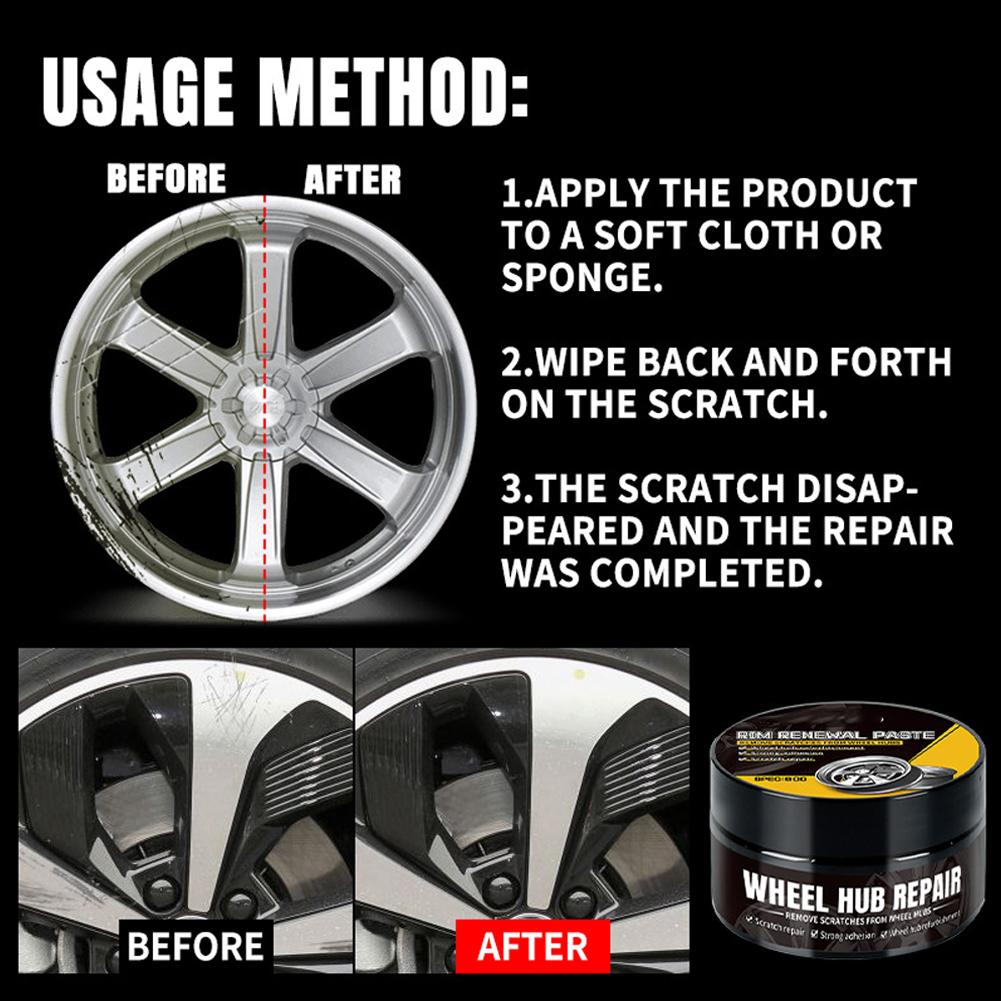 Car Wheel Rim Scratch Refurbishment Paste Wheel Hub Scratch Repair & Polishing Paste Scratch Remover Enhances Shine