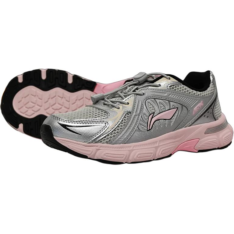 Li Ning Kids Sports Lifestyle Series Comfortable Versatile Wear-Resistant Non-Slip Low-Top Casual Shoes Kids Casual Shoes Silver-Gray YKCV096-6