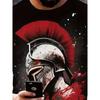 Herren T-Shirt 3D Sparta Ritter Grafik Lässig Leicht Stretch Atmungsaktiv Kurzarm Shirt Outdoor Pullover Übergroße Kleidung