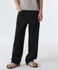 Linen-Like Wide Denim Pants [Black]