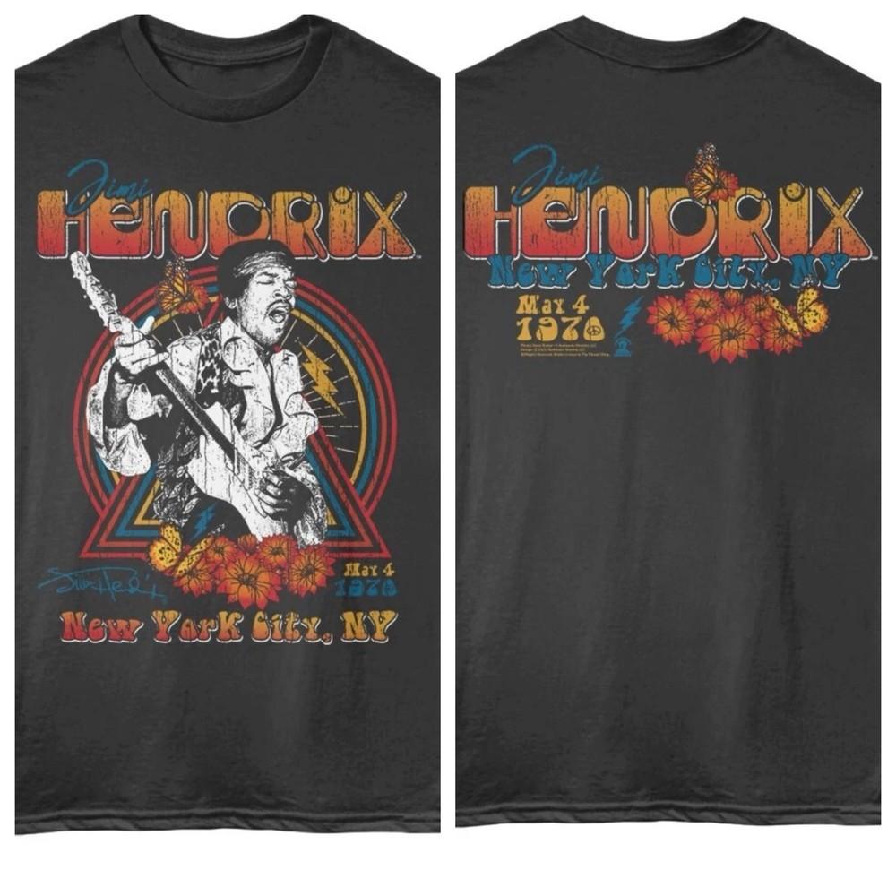 Jimi Hendrix Authentic T-Shirt 1970 NYC Live Tour Music Concert Famp;B Mens Cotton Unisex T-Shirt XXXL