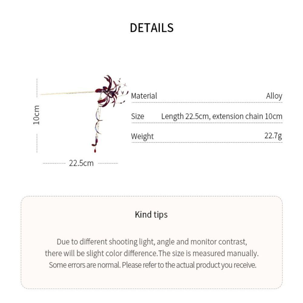 Super Fairy Dripping Oil Tassel Hairpins Hanfu Chopsticks  For Woman Girl Hair Accessories