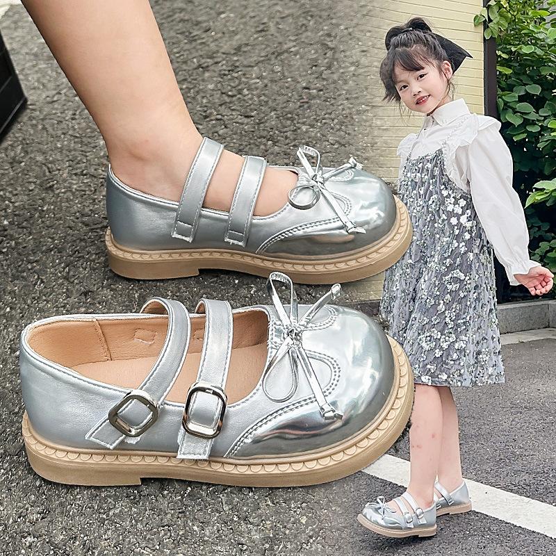 Girls' Princess Shoes Spring and Autumn New Style Baby Girls' Leather Shoes Korean Fashion Princess Shoes British Style Baby Flats