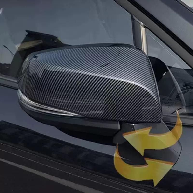 Car Rearview Side Mirror Cover Fit For Toyota RAV4 XA50 2019 2020 2021 2022 2023 2024 Wing Cap Rear View Case Trim Carbon Fiber