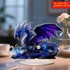 Elegant Phoenix Feather Design Acrylic Desk Decoration for Home Office and Gift Giving - Unique 2D Flat Winged Bird Art Piece