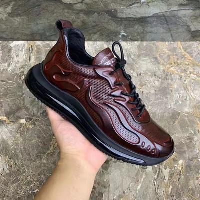 2024 Autumn Elasticated Casual Leather Shoes Mens Fashion Anti-slip Walking Shoes Brown Tenis Masculino Large Size Shoes for Men